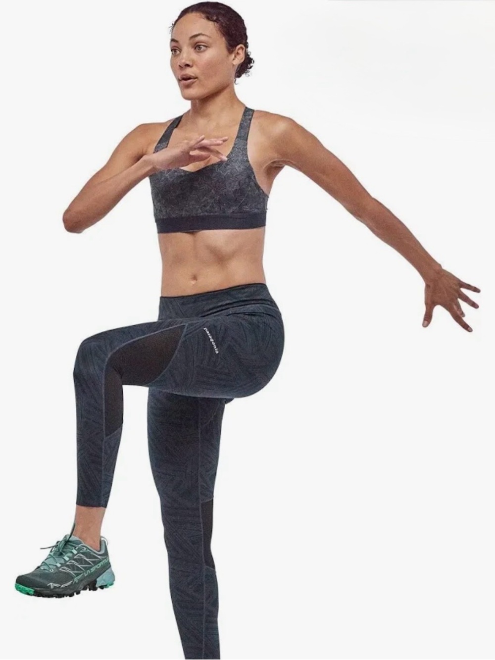 Patagonia Endless Run Leggings Small Blue Black